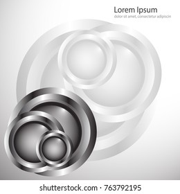 metal rings on a gray background, vector illustration