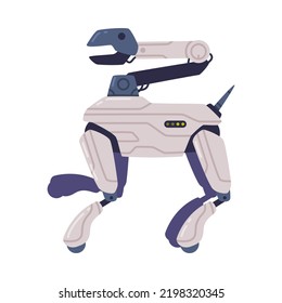 Metal Robot Machine with Limbs for Labor Automation Vector Illustration