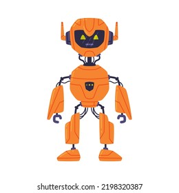 Metal Robot Machine with Limbs for Labor Automation Vector Illustration