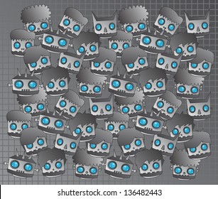metal robot steel background