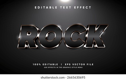 Efecto de texto de Vector editable de Rock de metal