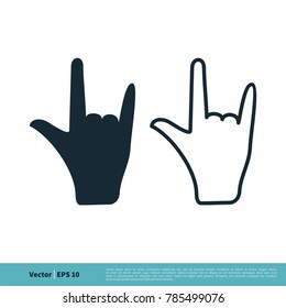 Metal Rock Finger Icon Vector Logo Template Illustration Design. Vector EPS 10.