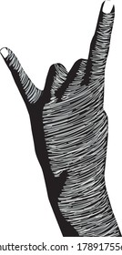 Metal and Rock N' Roll Hand Sketch