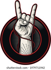Metal rocker hand vector illustration