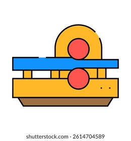 metal rolling line icon vector. metal rolling sign. isolated symbol illustration