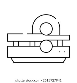 metal rolling line icon vector. metal rolling sign. isolated contour symbol black illustration