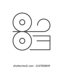 Metal rolling line outline icon