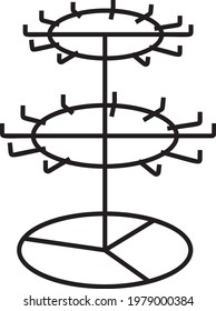 Metal round rotating clothing display stand with Hooks Concept Vector Icon Design, Retail Shop Equipment Symbol, Supermarket fixtures Sign, Grocery Store Supplies Stock illustration