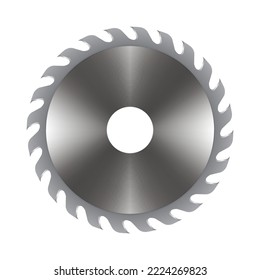 Metal Round Saw Blade Realistic Vector Illustration