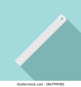 Metal ruler icon. Flat illustration of metal ruler vector icon for web design