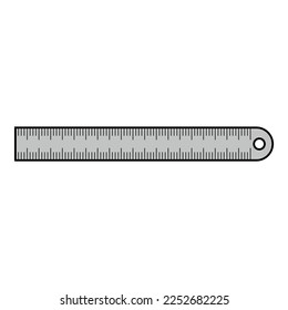Metal ruler icon. Outline metal ruler vector icon color flat isolated on white