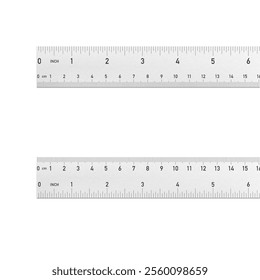 Metal ruler mockup isolated on white background. Vector illustration isolated on white background.  Ready for use in presentation, promo, advertising. EPS10.	