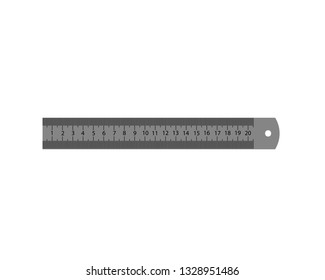 metal ruler, vector illustration, isolated on white background