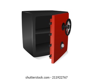 Metal safe 3d icon. Vector illustration.