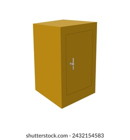 Metal safe with banknotes. Vector illustration.