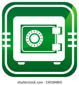 Metal safe green icon. Security concept. Vector illustration