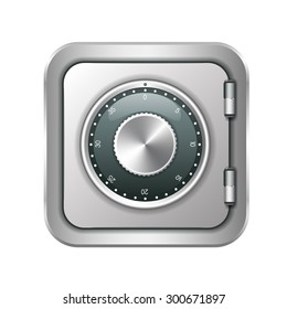 metal safe icon isolated