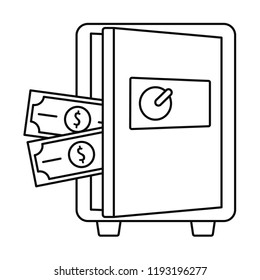 Metal safe icon. Outline metal safe vector icon for web design isolated on white background