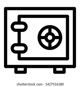 Metal safe icon. Outline metal safe vector icon for web design isolated on white background