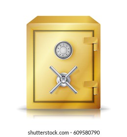 Metal Safe Realistic Vector. Combination Lock. Vector Illustration
