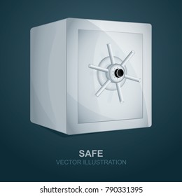 Metal Safe Realistic Vector Illustration. 