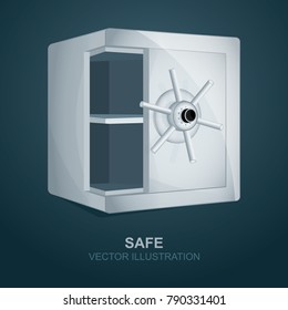 Metal Safe Realistic Vector Illustration. 