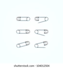 Metal safety pin