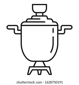 Metal samovar icon. Outline metal samovar vector icon for web design isolated on white background