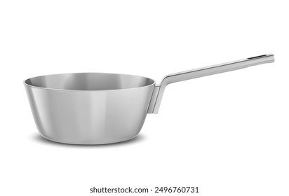 A metal saucepan on a white background. Vector illustration