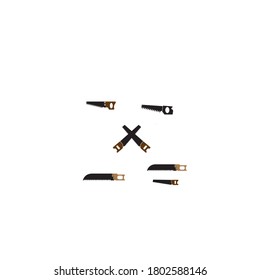 Plantilla de icono del vector del logotipo de la sierra metálica