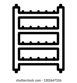 Metal scaffolding icon. Outline metal scaffolding vector icon for web design isolated on white background