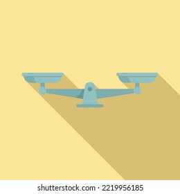 Metal scales icon flat vector. Balance weight. Compare weigh
