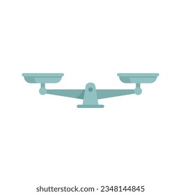 Metal scales icon flat vector. Balance weight. Compare weigh isolated