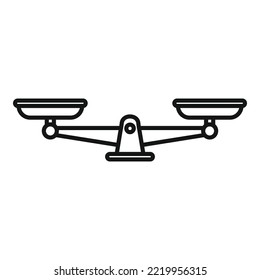 Metal scales icon outline vector. Balance weight. Compare weigh