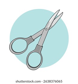 Metal scissor. Modern vector design