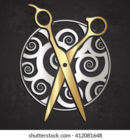 metal scissor symbol / fashion theme vector illustration