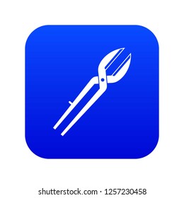 Metal scissors icon digital blue for any design isolated on white vector illustration