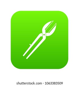 Metal scissors icon digital green for any design isolated on white vector illustration