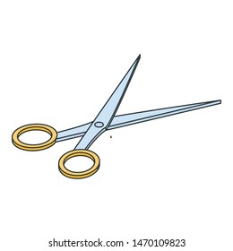 Metal scissors icon. Isometric of metal scissors vector icon for web design isolated on white background