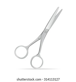 Metal Scissors Isolated on White Background. Vector illustration