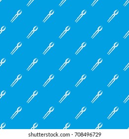Metal scissors pattern repeat seamless in blue color for any design. Vector geometric illustration