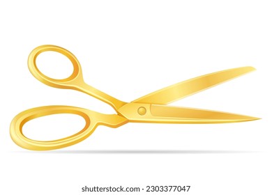 metal scissors for tailor or barber stationery equipment vector illustration isolated on white background