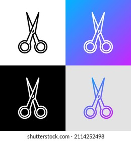 Metal scissors thin line icon. Modern vector illustration for logo hairdresser.