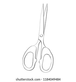 metal scissors vector black marker