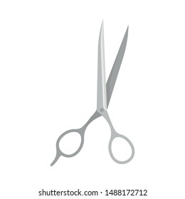 Metal scissors. Vector illustration on a white background.