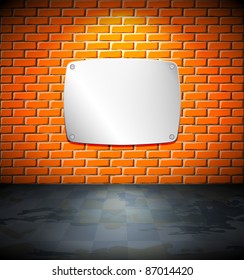 Metal screen on the brick wall