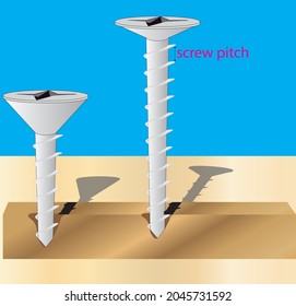 metal screw drawing with each screw pitch