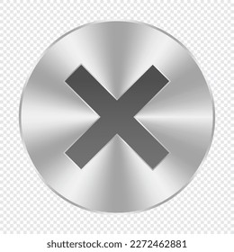 Metal screw head. Construction hardware. Tool for building and repairs. Vector element construction industry. Vector illustration