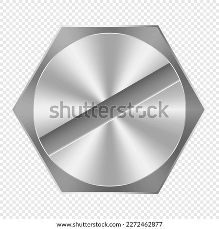 Metal screw head. Construction hardware. Tool for building and repairs. Vector element construction industry. Vector illustration