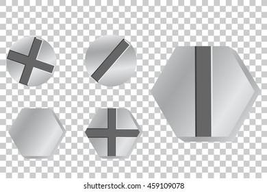 Metal Screw Head, at transparent effect background

